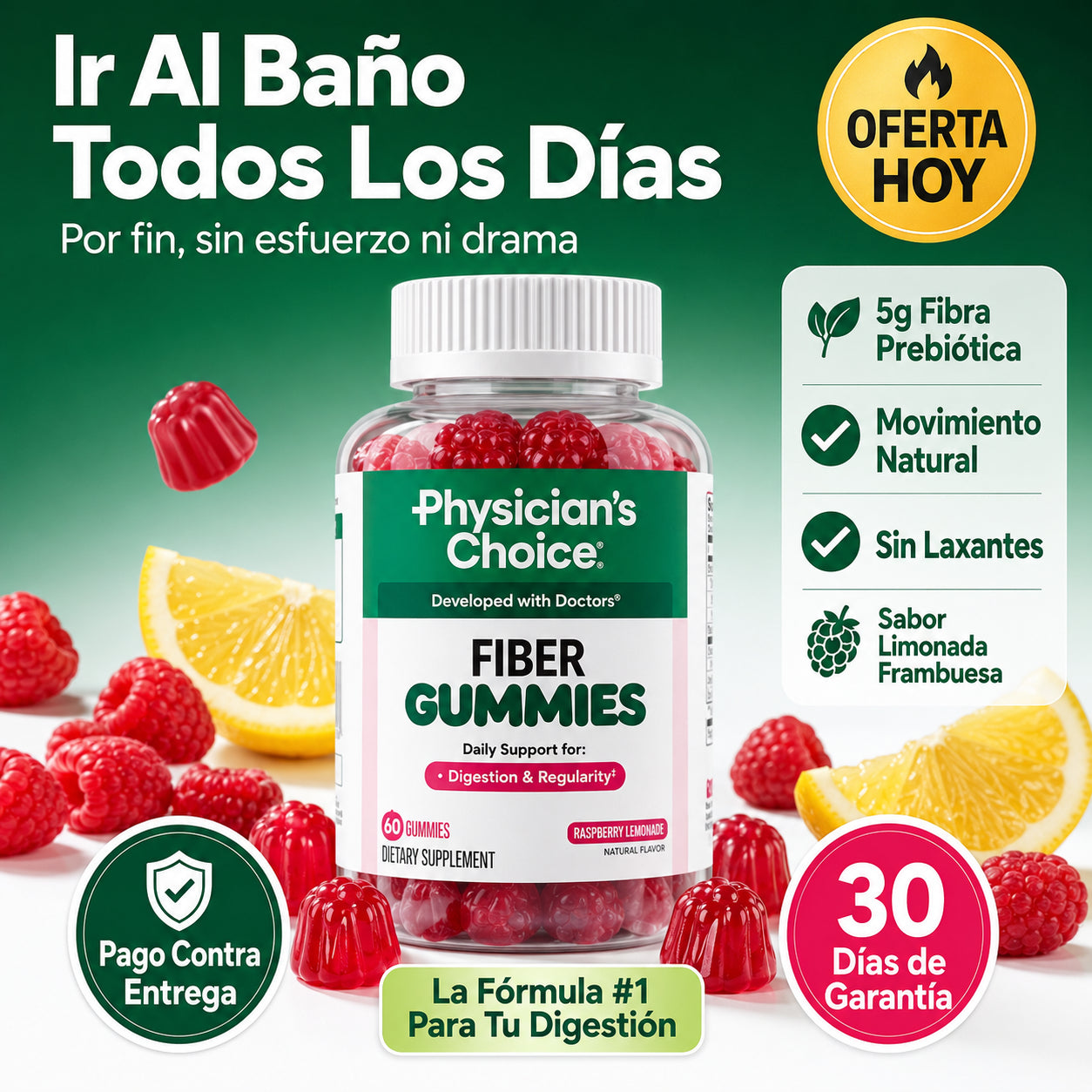 Physician's Choice Fiber Gummies | Ve Al Baño Todos Los Días sin  Esfuerzo